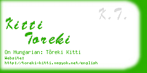 kitti toreki business card